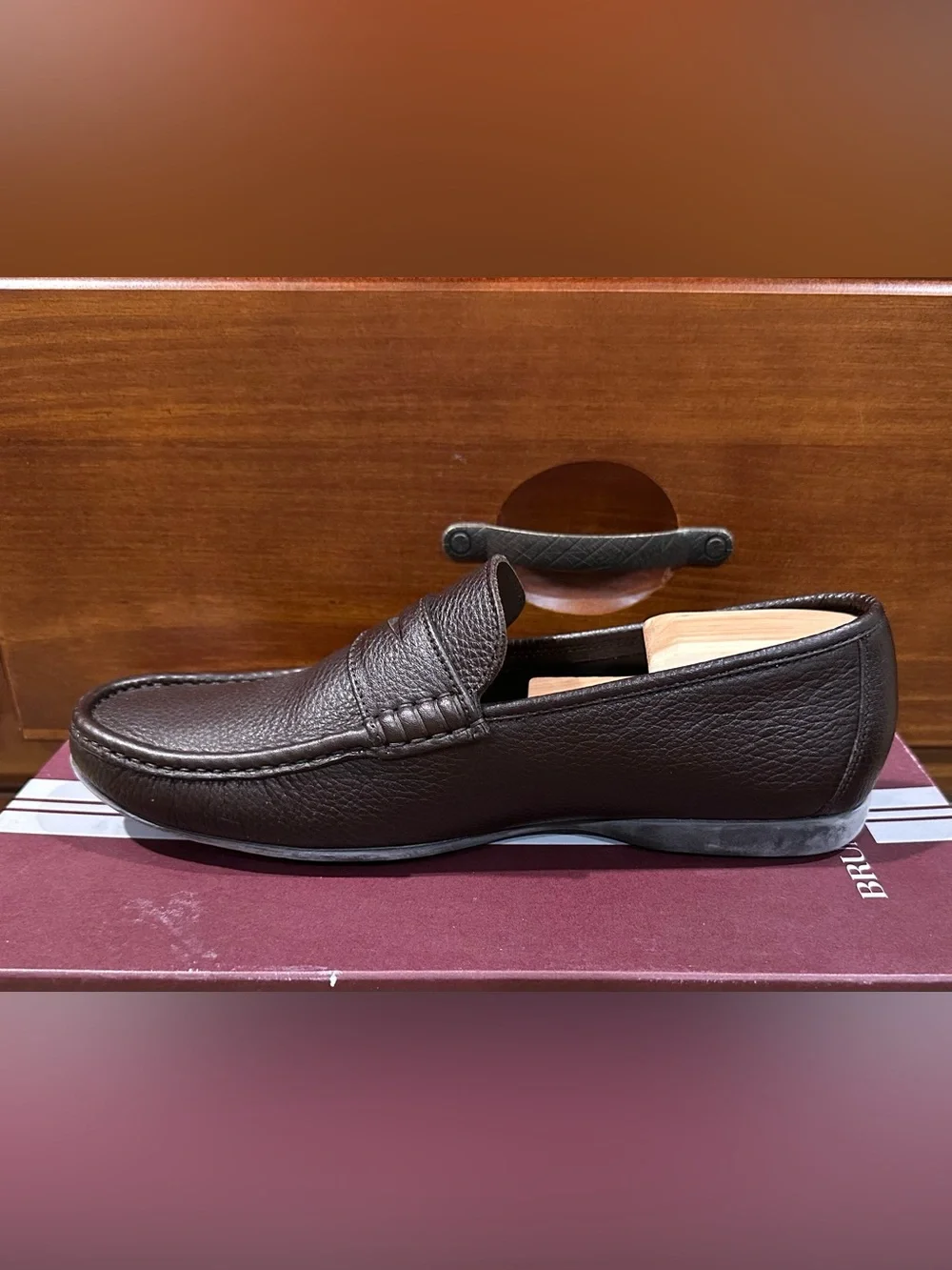 Bruno Magli Men's Classic Penny Loafers in Dark Brown 10.5
